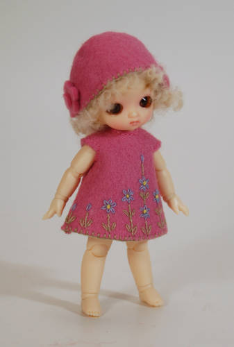 Pink felted dress